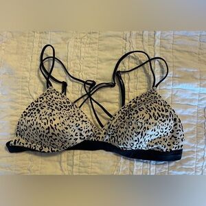 Victoria's Secret Black and Cream Animal Print Bralette